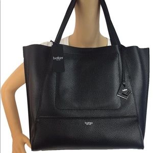 Botkier Soho black tote zipper leather pebble